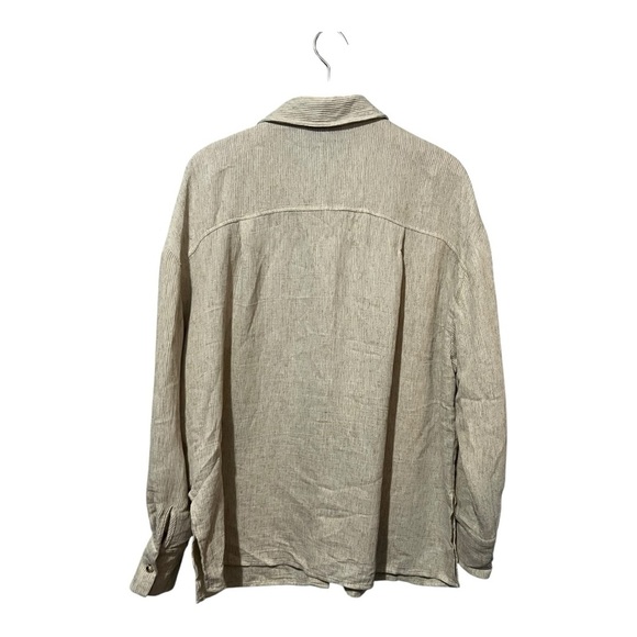 Asos Edition Women's Linen Blend Button Up Textured Shirt Sz 6 Beach Casual - Picture 4 of 8